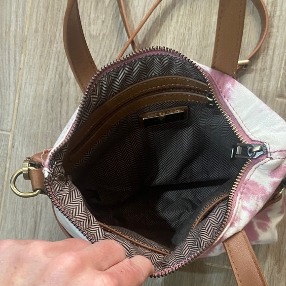 Urban Expressions Tie-Dye Canvas Tote with Brown Leather Handles - Picture 2 of 4